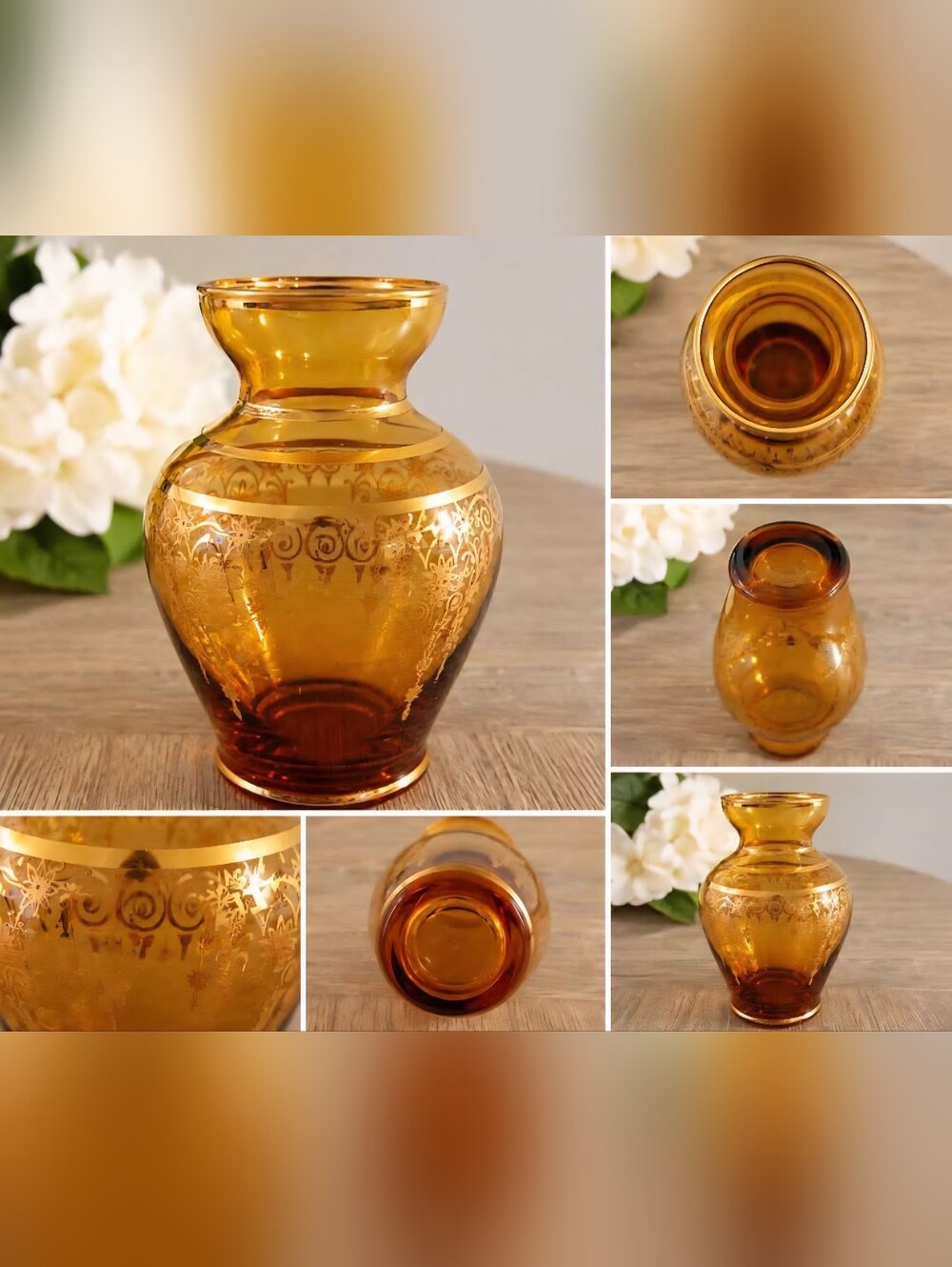 Vecchia Murano Italian Vase 24k Gold Gilt